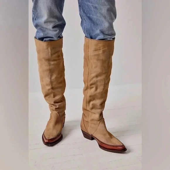 Free People Shoes - New Free People Sterling Knee High Suede Boots Brown Womens 6.5